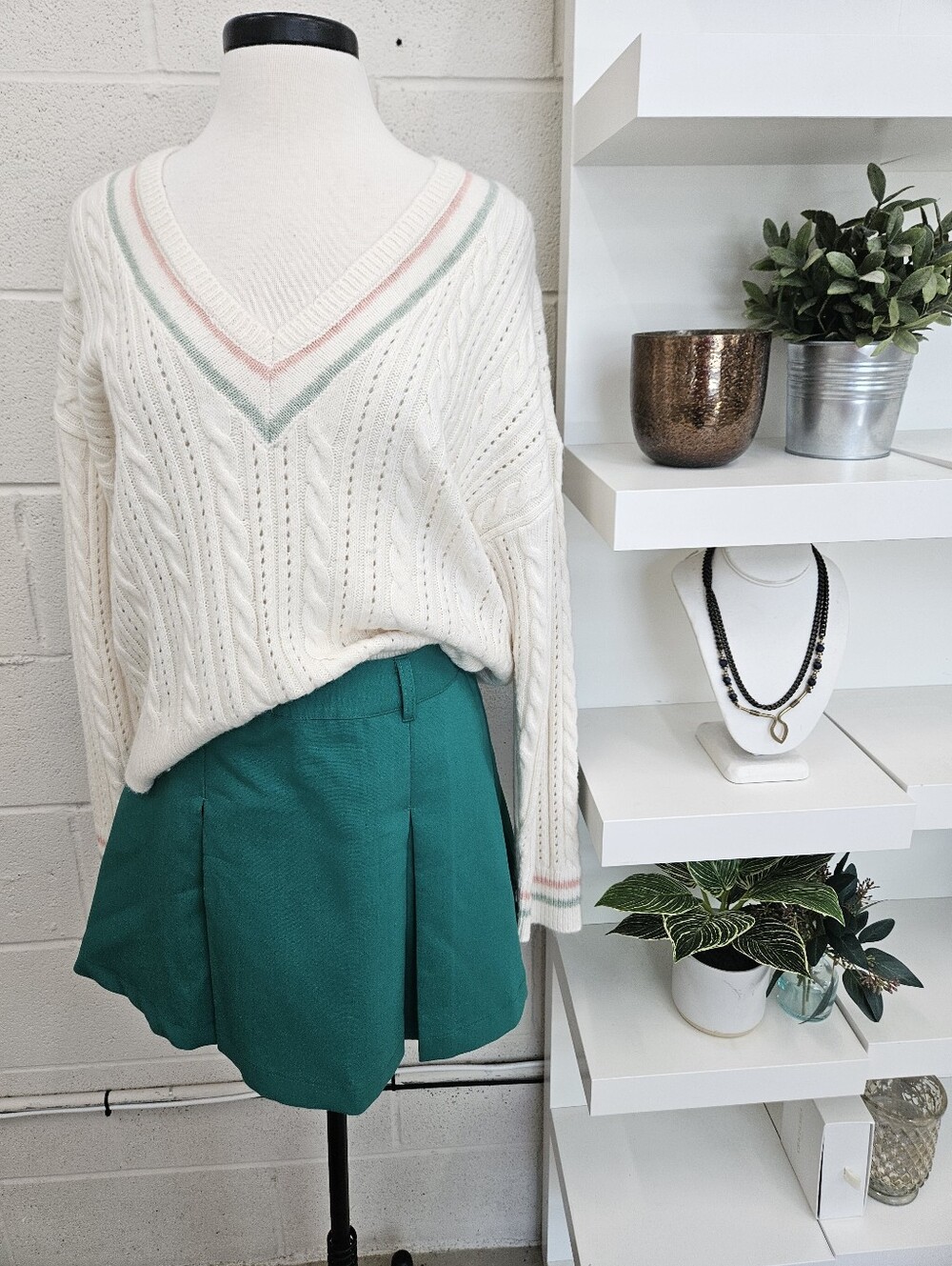 Varsity Cable Knit Sweater